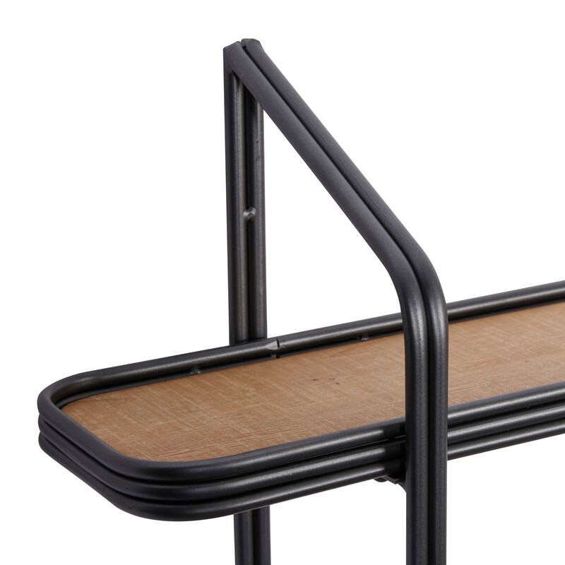 Black Metal Industrial Wall Shelf 23 x 32 x 6 32 x 6 x 23 On Sale